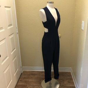 Navy cut-out jumpsuit